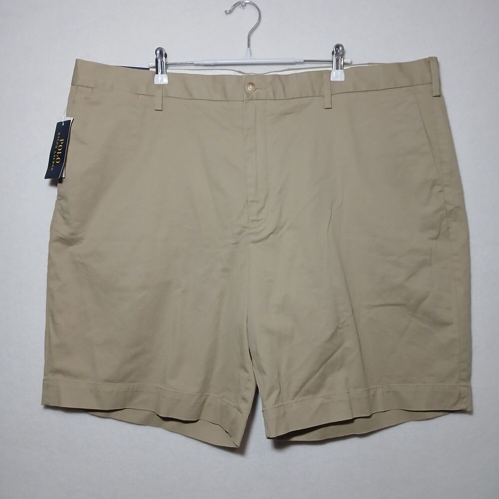 NWT Polo Ralph Lauren Classic Fit 9" Stretch Chino Shorts Men 42 Khaki Tan #968